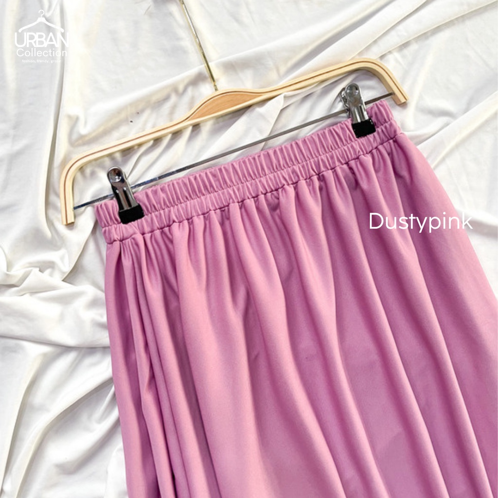 ROK POLOS MAYUNG PREMIUM / BASIC SKIRT / ROK PERREMPUAN / SKIRT / M FIT TO XLL-Dusty Pink