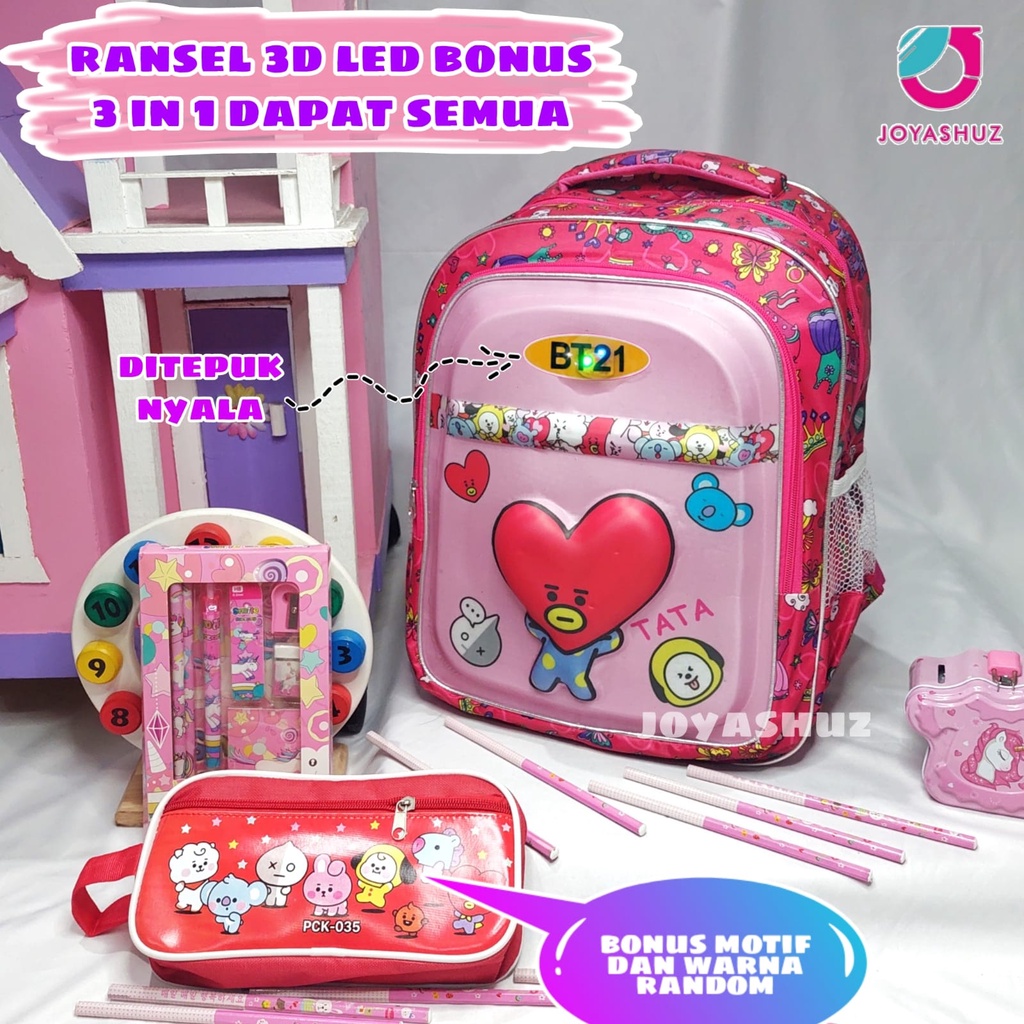 Ransel Anak Lucu Karakter Cooki Cimi Tata- Tas Anak Perempuan BT - Tas Anak Berbonus - Tas Sekolah Anak Perempuan Cimi Gratis Botol Dan Misting - Tas Anak SD dan TK - Joyashuz