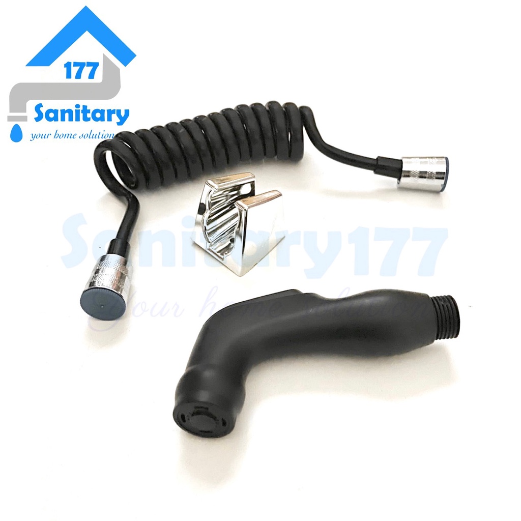 Jet shower Toilet Hitam 32B/C-semprotan air cebok kloset black bidet closet selang spiral telepon telephone minimalis spray sprayer