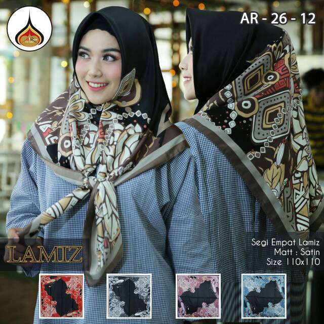 Segi empat LAMIZ | Segi empat satin | segi empat motif | segi empat premium | jilbab square | scraft