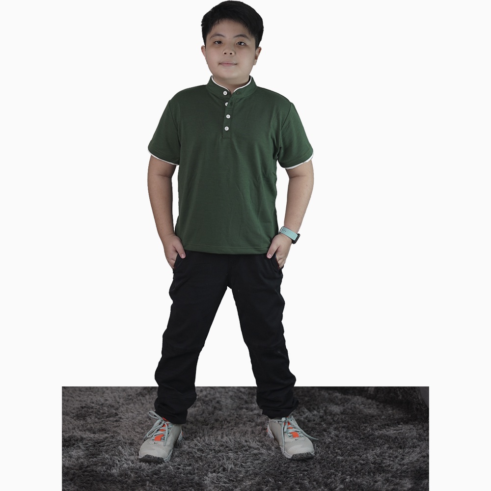 Kaos Lengan pendek Anak Laki kerah mandarin model Terbaru - XSHOP Delvin SS