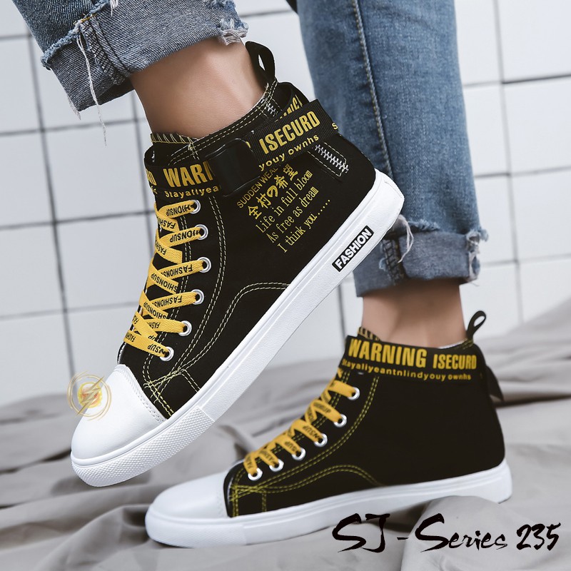 [OOS] FREE KARDUS &amp; KAOS KAKI Sepatu Sneakers Pria Kanvas Casual Ala Harajuku Style Kualitas Import Premium - 235