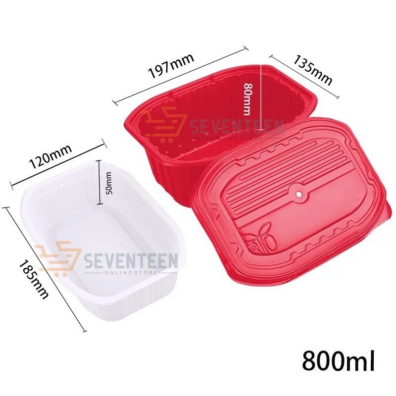 ALAT MASAK TANPA API DAN LISTRIK / HEATING PACK BOX PEMASAK MAKANAN INSTAN KOST TRAVEL PORTABLE-Box merah