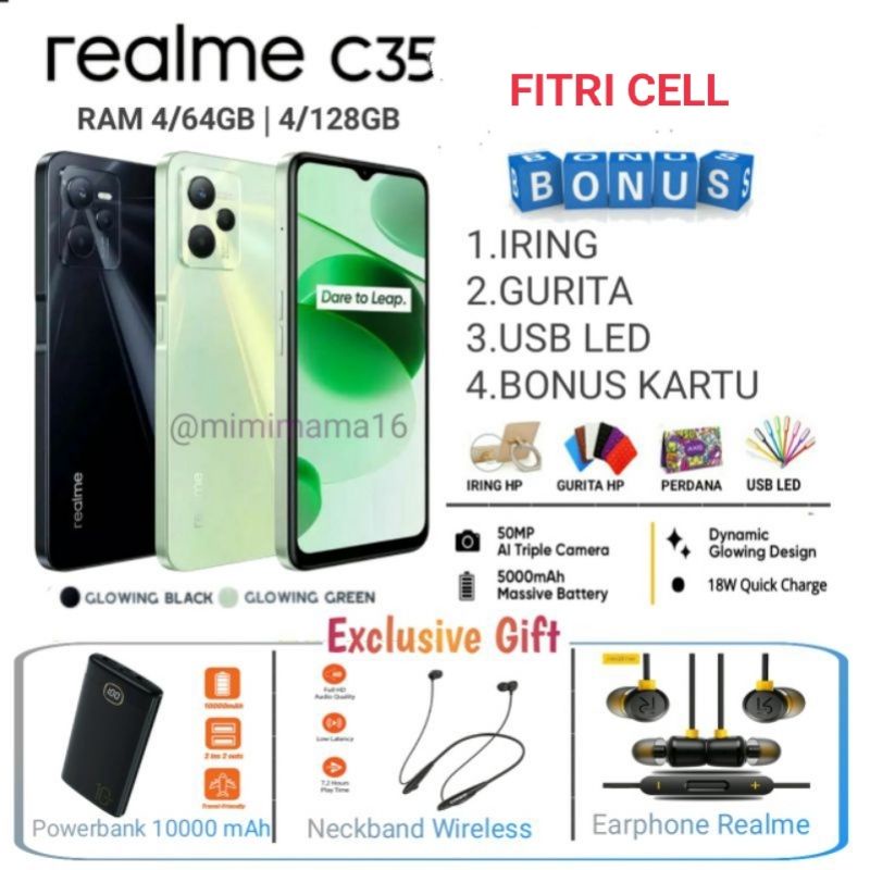 REALME C35 RAM 4/64 | REALME C 35 4/128GB | C30 2/32 GB GARANSI RESMI