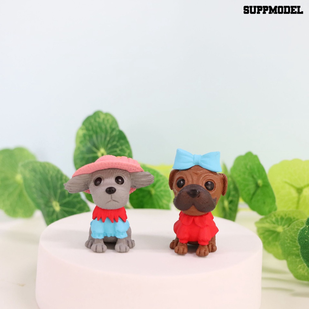 8 Pcs Miniatur Anjing Untuk Dekorasi Kue