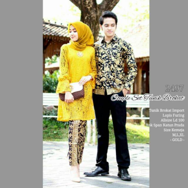 GROSIR BATIK COUPLE SET TUNIK BROKAT