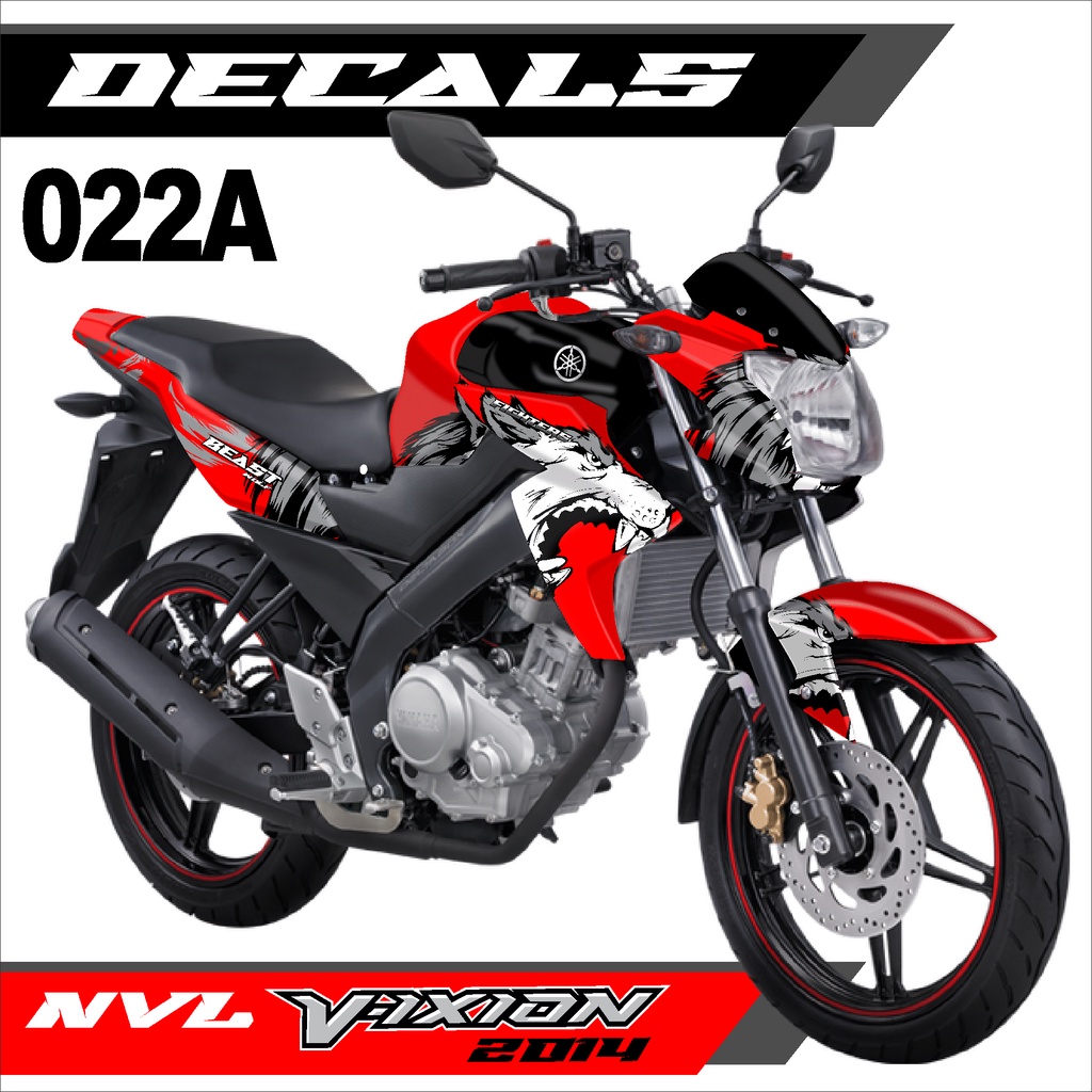 Decal Sticker - Dekal Stiker Yamaha Vixion NVL 2014 Fullbody Design WOLF SERIGALA - 022