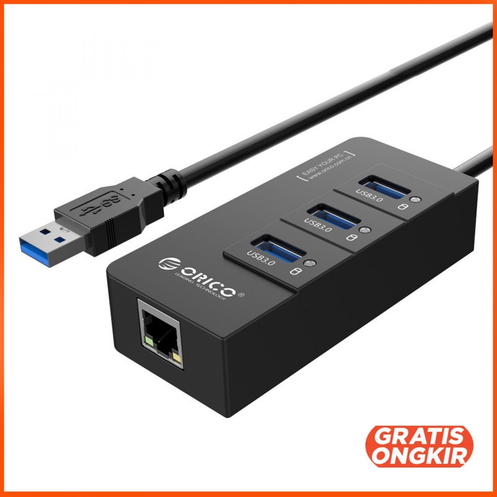 ORICO USB3.0 Hub with Gigabit LAN Ethernet Adapter - HR01-U3 3 port