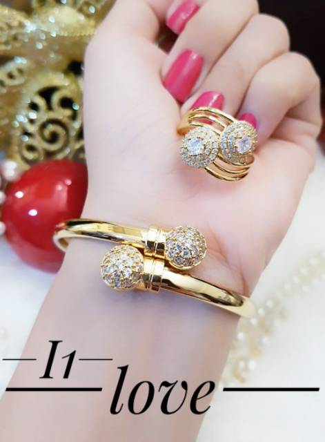 Xuping set perhiasan lapis emas 24k 3015k