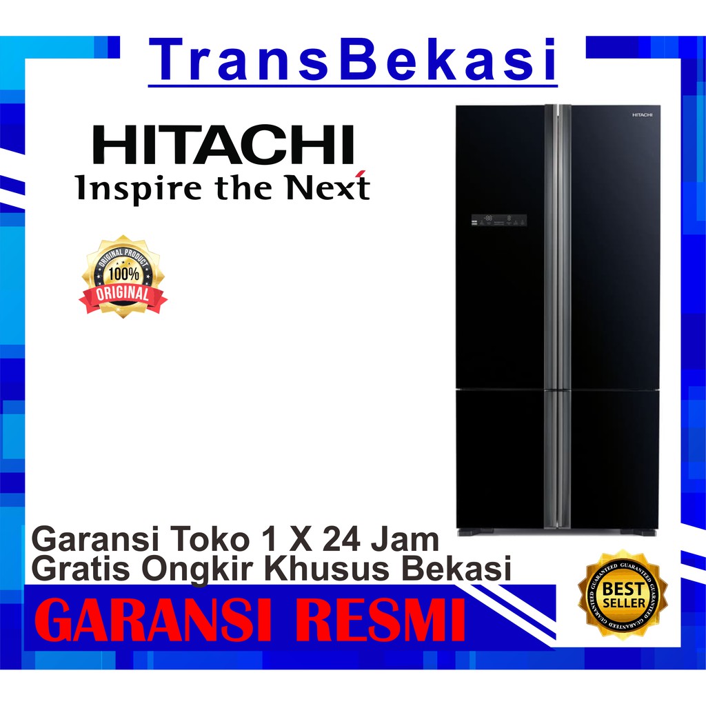 KULKAS HITACHI 4 PINTU R-WB73PGD5 GBK WARNA HITAM