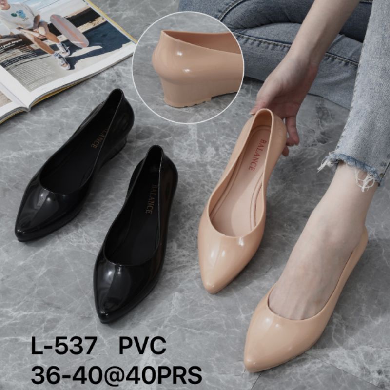 Glanzton L550//L1002//L537 Glossy Sepatu Jelly Wedges tinggi 4cm Ootd