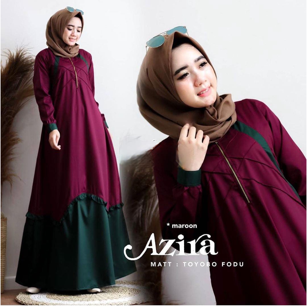 AZIRA DRESS JUMBO | Bahan TOYOBO exclusive | Size 5L XXXL XXL XL L M S