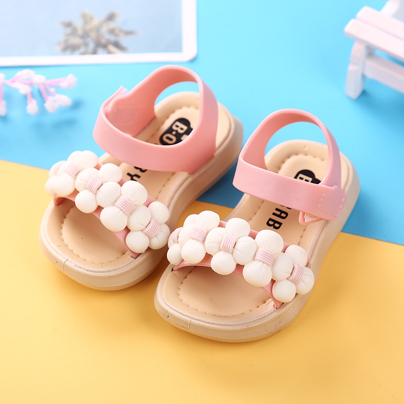 LittleAaron BUNGA POM2 Sandal Anak Perempuan Bahan Karet Model Lucu 1-6 Tahun Import Sport Termurah Sendal Bayi Anak Cewek Cowok