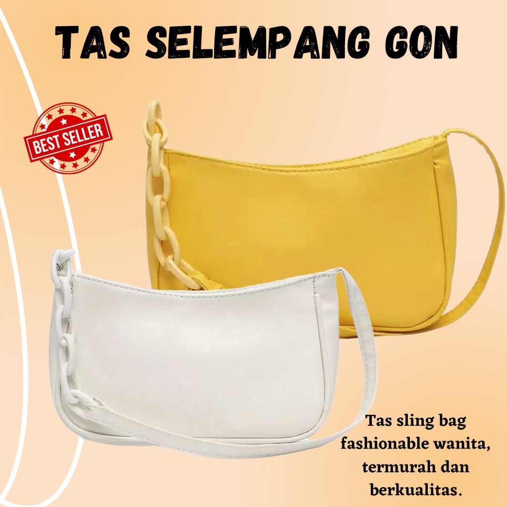 TAS GON WANITA TAS SELEMPANG PUTIH
