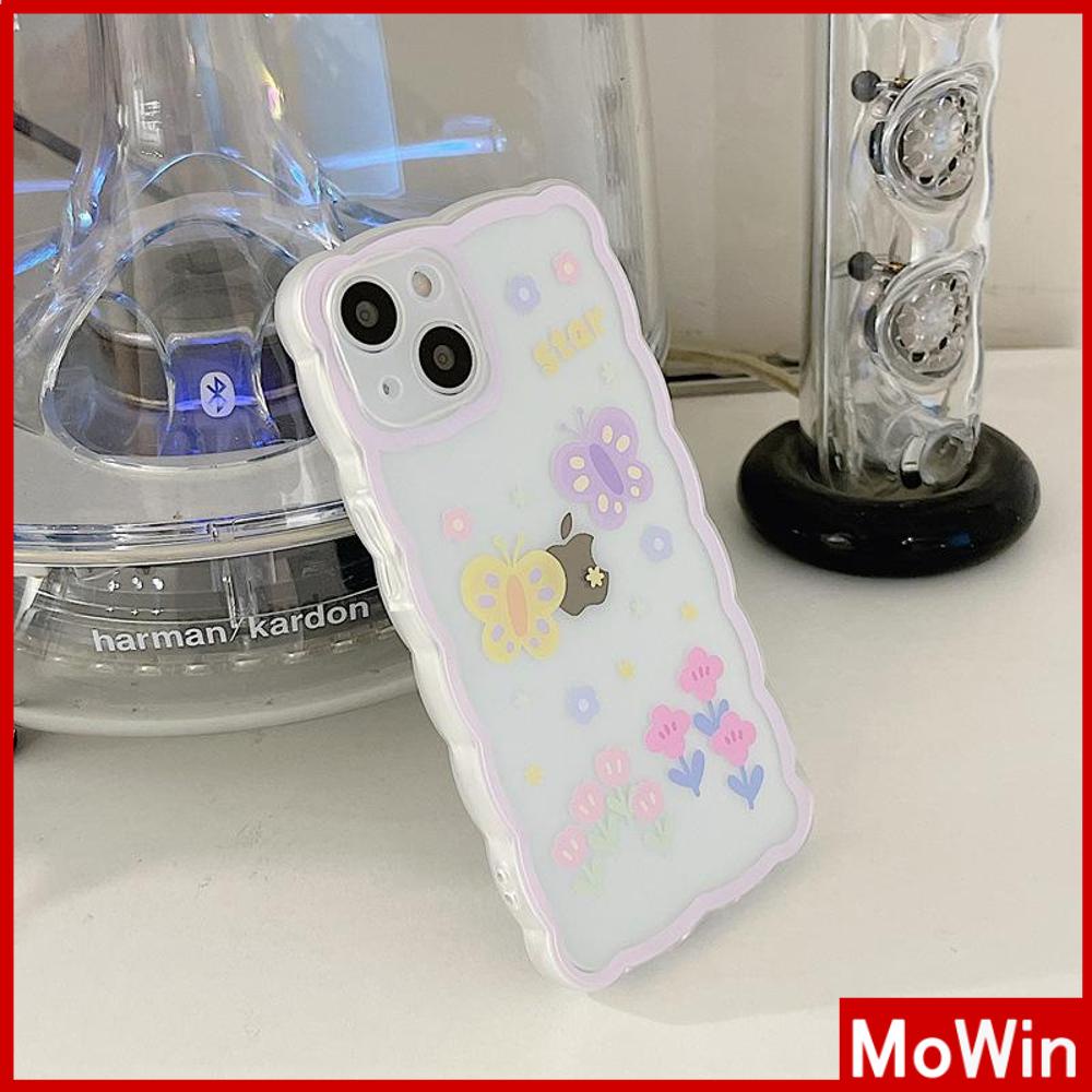 iPhone Case Silicone Soft Case Clear Case Wave Non-Slip Shockproof Camera Full Coverage Protection Butterfly Flower For iPhone 13 Pro Max iPhone 12 Pro Max iPhone 11 iPhone 7 Plus