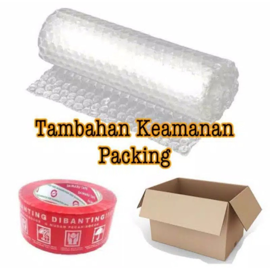 

Packing tambahan kardus, bubble wrap, lakban fragile