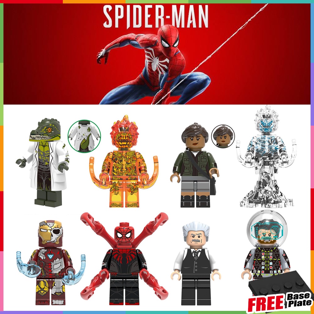 Dr. Lizard Marvel Minifigures Iron Man Spider Man Mysterio Elemen Angin Api Angka Mini XH0268