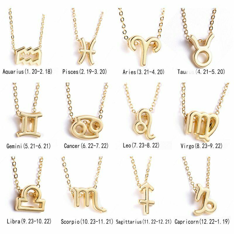 Kalung Choker Dengan Liontin 12 Zodiak Untuk Wanita