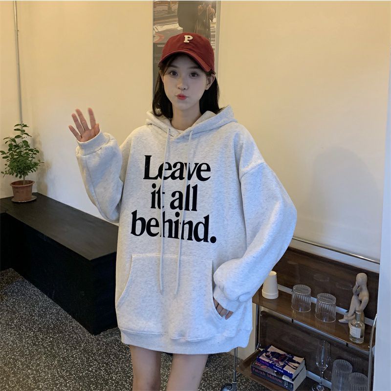 Hoodie Korean Style (S - 6XL) LEAVE IT ALL BEHIND Jaket Sweatshirts Unisex Fleece BIGSIZE OVERSIZE JUMBO