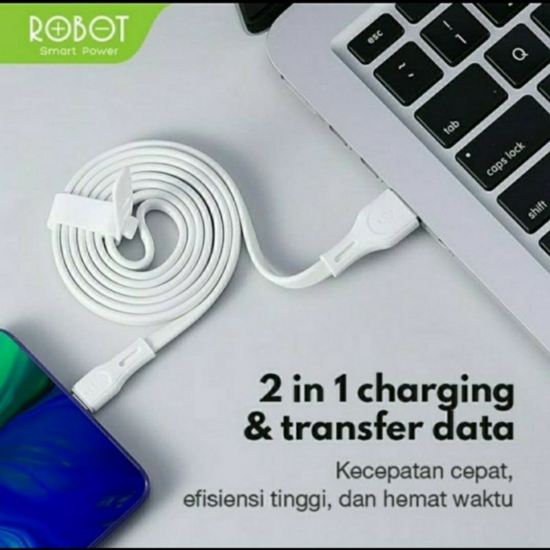 KABEL DATA ROBOT RGC100 TYPE C USB 2.1A 100CM ORIGINAL