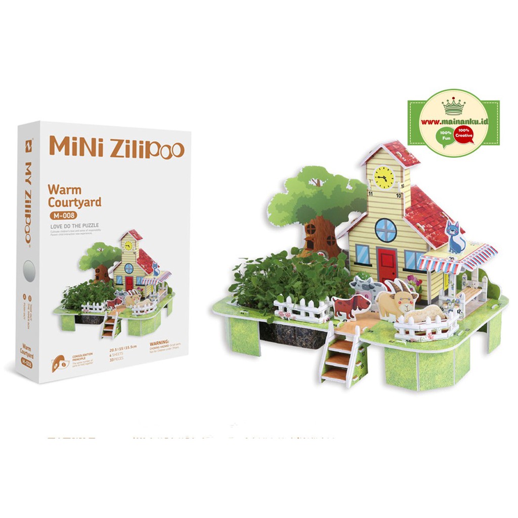 Mainan Edukasi - Kado Ultah Anak | WARM COURTYARD | Puzzle 3D Rumah M-008