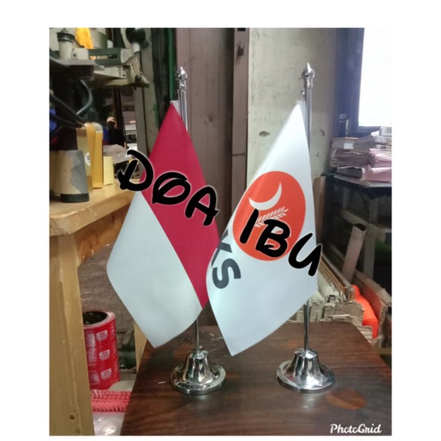 

best seller 1paket bendera meja INDONESIA+bendera partai PKS+tiang stenlis meja
