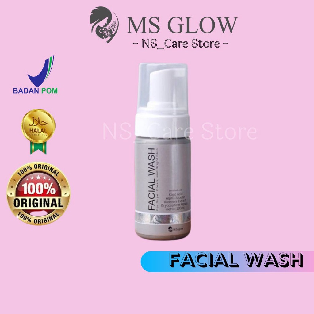 MS Glow Facial Wash Original Sabun Pembersih Muka Wajah Wanita Remaja BPOM Halal