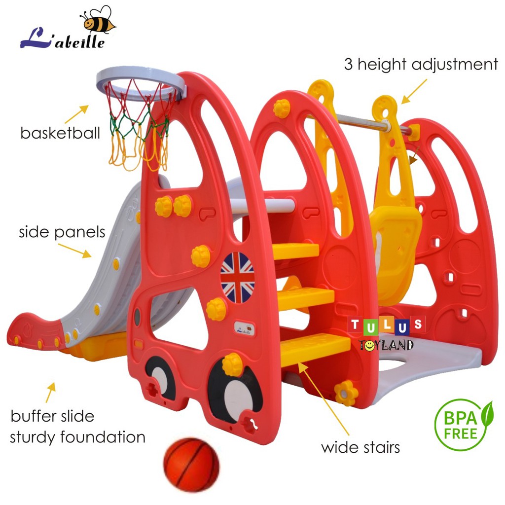 Perosotan Ayunan Labeille Luxury LONDON Bus OTTO Car Slide Swing KANGAROO Seluncuran Anak Basketball