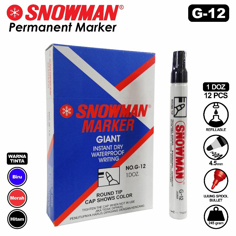 

[PCS] SPIDOL PERMANEN SNOWMAN MARKER G-12 SPIDOL PERMANENT*
