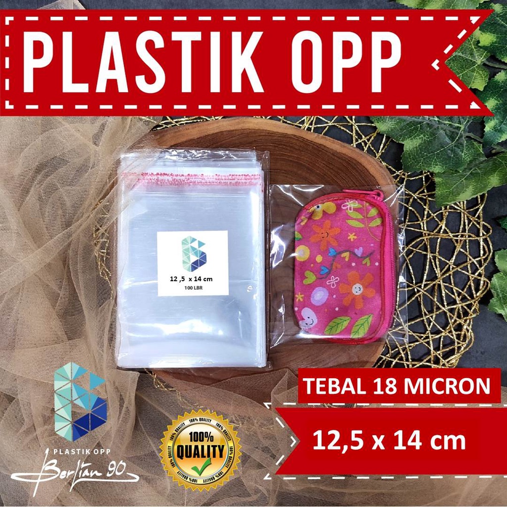 

12,5X14 CM PLASTIK OPP (SEAL/LEM) TEBAL 18 MIC ASLI / PLASTIK KEMASAN KUE / PLASTIK BUKU UNDANGAN