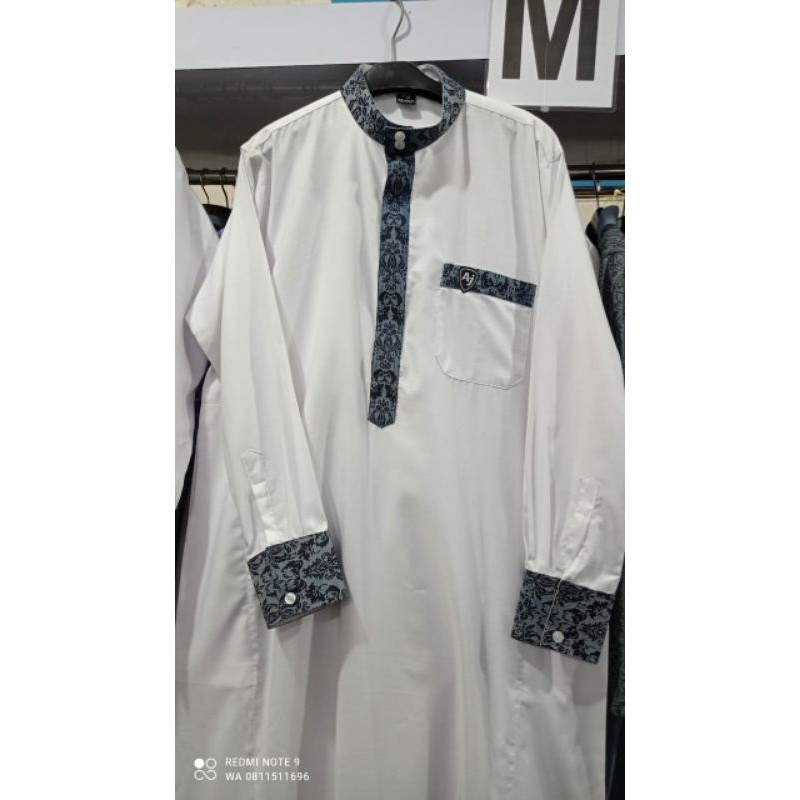 Gamis Aljar Exclusive Warna Putih Bahan Toyobo