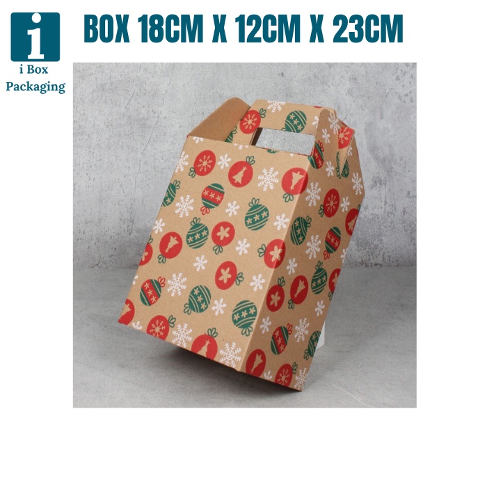 

[ 10 Pcs ] Dus Natal Box Tenteng Mika Thinwall 1000ml Isi 3 Kardus Packaging Hampers Parsel Christmas Ukuran 18x12x23cm