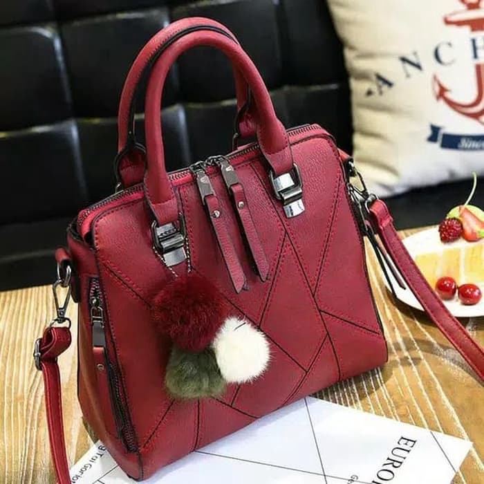101 - TAS BATAM - TAS IMPORT WANITA MURAH - HANDBAG HAND BAG SELEMPANG - WINE RED