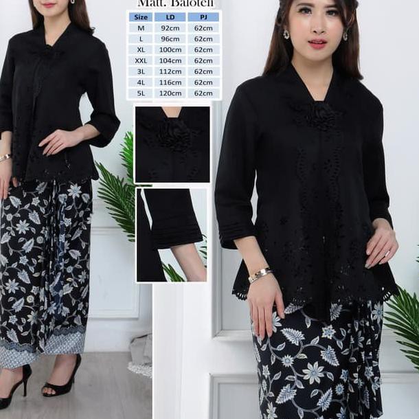 (DISKON) Atasan kebaya hitam / Kebaya modern / Kebaya hitam polos - Laku Keras