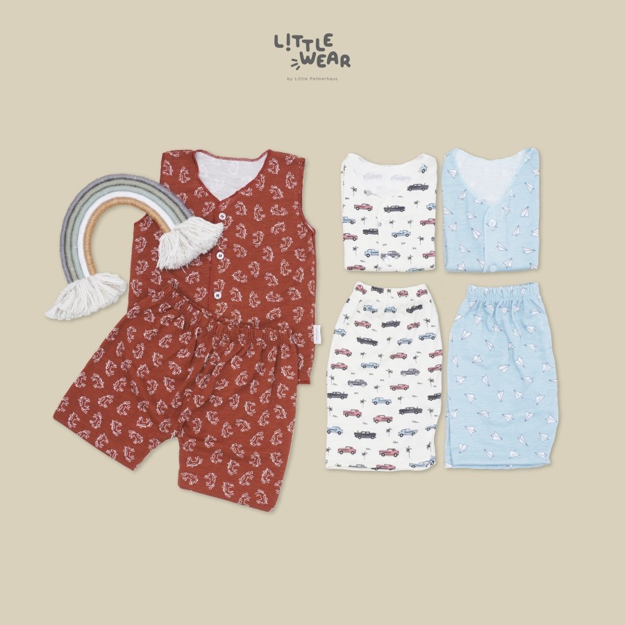 LITTLE PALMERHAUS MURAH SETELAN KUTUNG KANCING DEPAN / OBLONG BABY AND KIDS SLEVEELESS LITTLE WEAR BAYI ANAK SINGLET