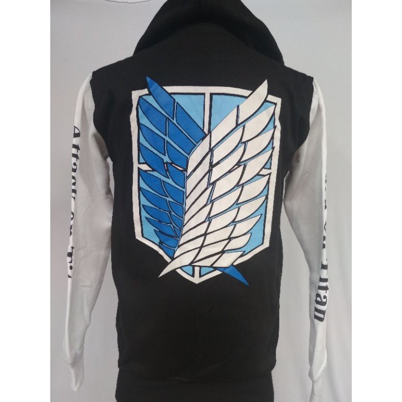 Jual jaket anime ATTACK ON TITAN hitam putih | Shopee Indonesia