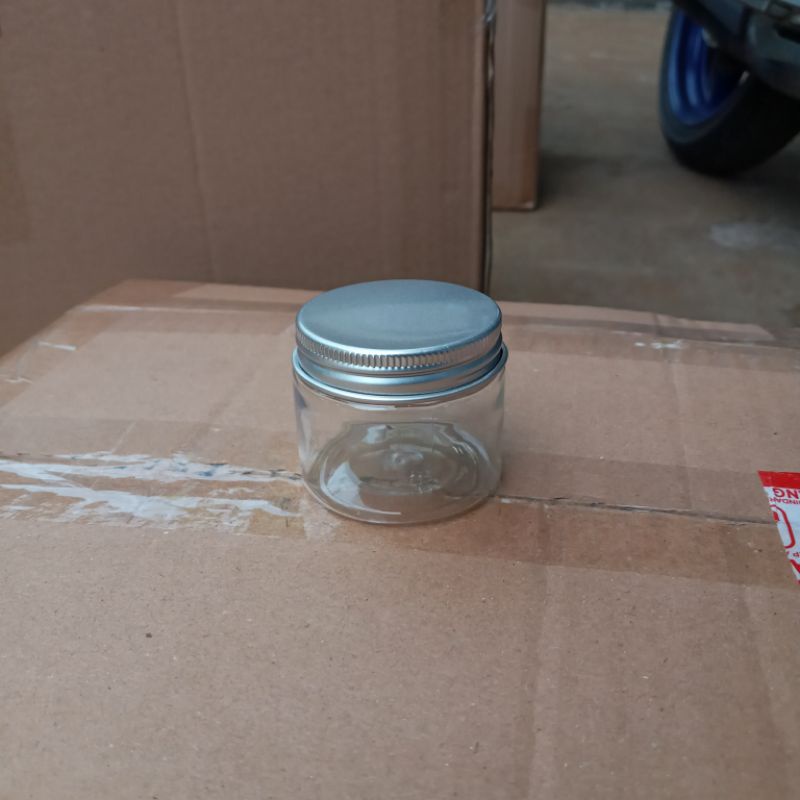 Toples jar 50ml tutup almunium silver