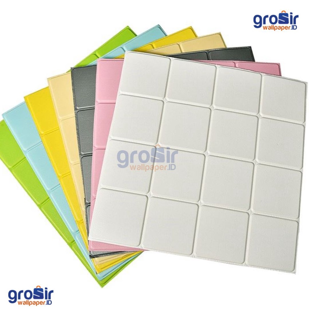 (READY STOK)  COD G WALLPAPER FOAM HARGA PABRIK TERMURAH MOTIF KOTAK 3D KUALITAS PREMIUM TERBAIK / STICKER DINDING WALLPAPER FOAM 3D KUALITAS TERBAIK