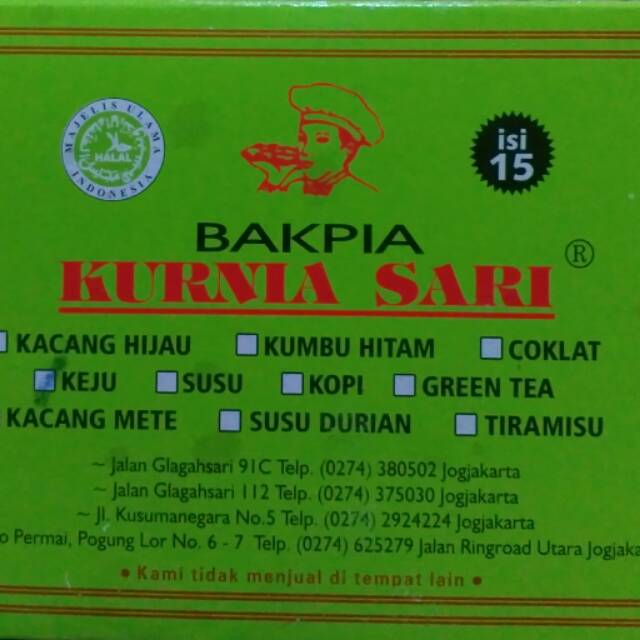 

Bakpia Kurnia Sari [Isi 15]