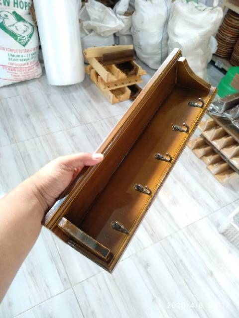 Tempat Kunci / Gantungan Kunci / Key Holder/ Rak Kayu Serbaguna 40 Cm