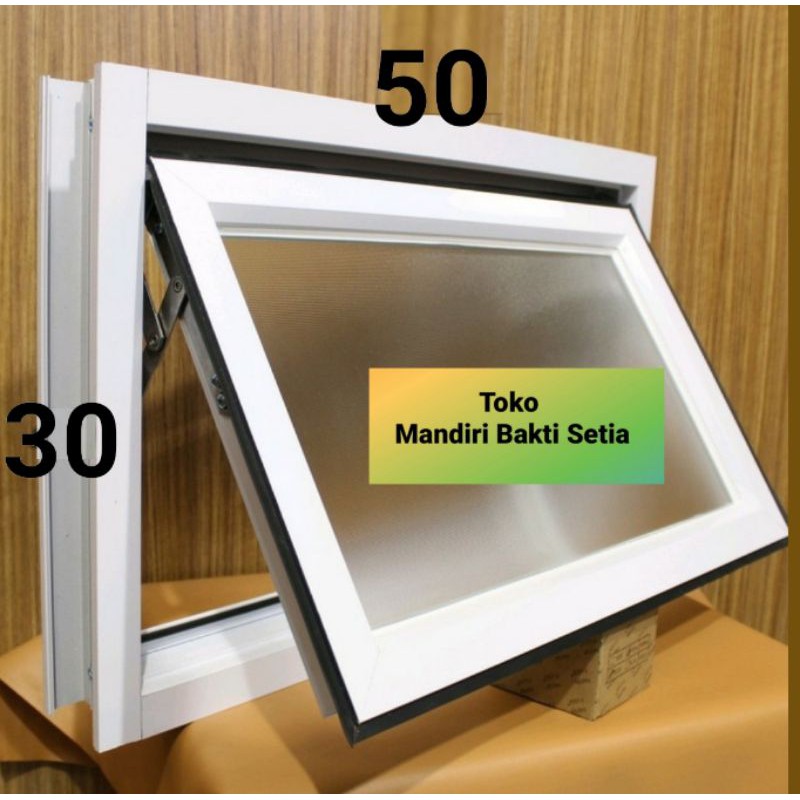 Jendela Jungkit Aluminium Maximus Putih