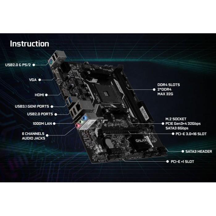 GALAX A320M Motherboard Socket AM4