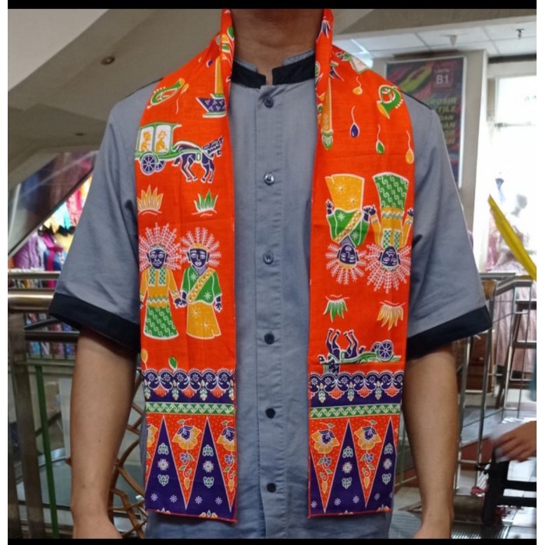 CUKIN BETAWI / SELENDANG BETAWI / SYAL ADAT BETAWI COWO-Orange