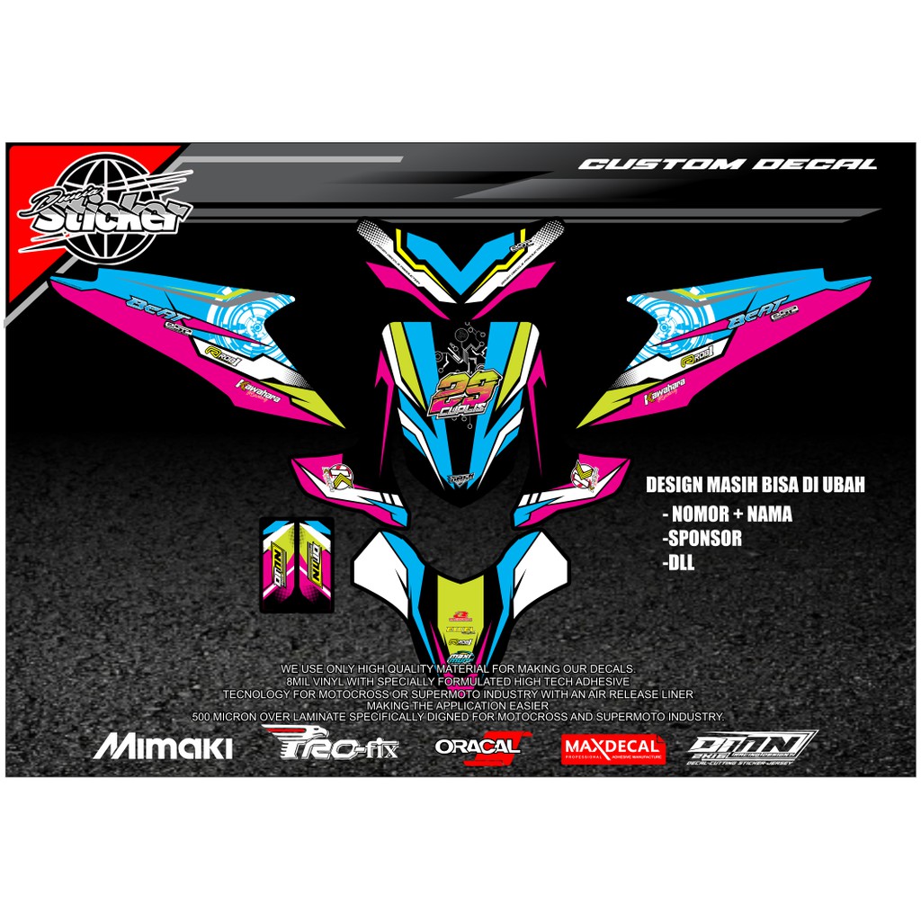 Decal Honda Beat Karbu Racing Termurah Beat 2008-2010 / Beat 2010-2012 - Duniasticker22