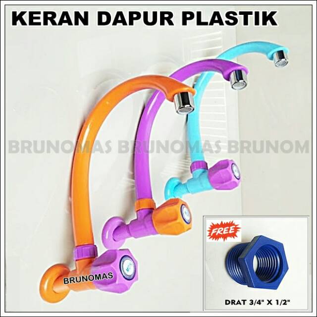 Keran Angsa Plastik MDN (Free verlop ring 3/4) - Kran Dapur Cuci Piring