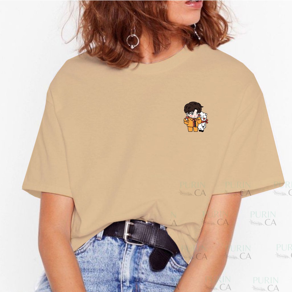 Baju Kaos Wanita BT21 RJ Jin Cute Cartoon