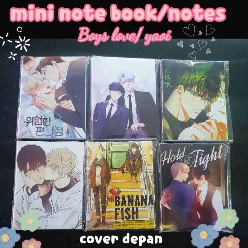 

mini notes no love zone, banana fish, cherry blossom,dangeruos covenience,under the greenlight