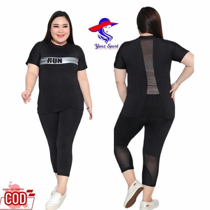 BAJU SENAM AEROBIC SET RUN JUMBO BAJU ZUMBA WEAR WANITA BAJU YOGA GYM