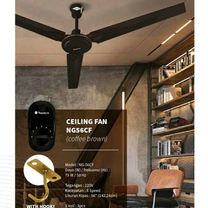 ADVANCE Kipas Angin Plafon / Ceiling Fan 56 inch Baling Besi | NG-56CF 5602 jumbo super MANTAP