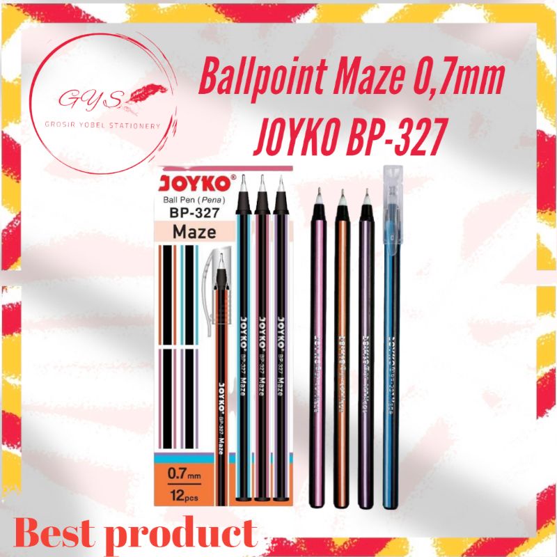 

Pulpen Joyko/ Ballpoint Bp-327 Maze (Lusin) / pulpen/ball pen/ 0,7 mm Tinta Hitam